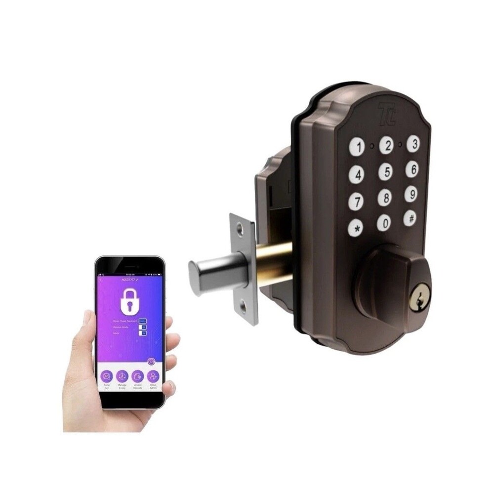 TurboLock TL115 Smartbolt App-Enabled Smart Door Lock with Keypad and Voice...